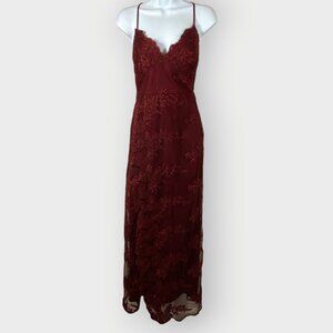 Fashion Nova Womens Formal Maxi Dress | XL | Wine | Gala Holiday Party Xmas